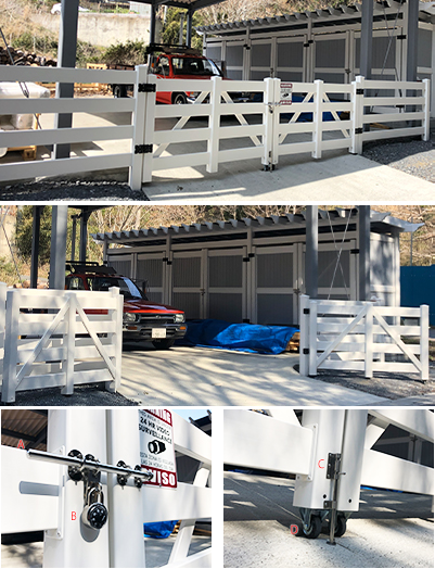 バイナルフェンスのゲート