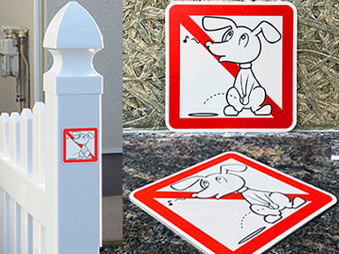 ワンちゃんおしっこ禁止サイン